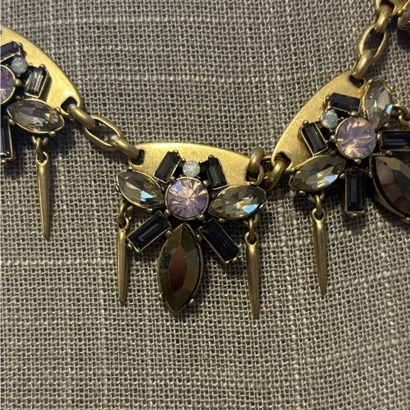 J Crew Crystal Rhinestone Honey Bee Cluster Necklace - Picture 4 of 5